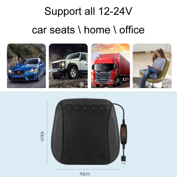 Car USB Summer Cool Ventilated Breathable Seat Cushion(Navy 8 Sets Fan) - Seat Accessories by PMC Jewellery | Online Shopping South Africa | PMC Jewellery | Buy Now Pay Later Mobicred