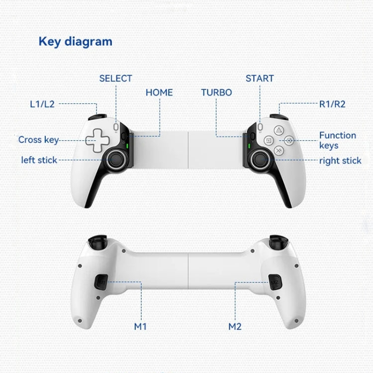 D9 Wireless Phone Stretching Game Controller For Switch / PS3 / PS4(White) - Controller Gamepad by PMC Jewellery | Online Shopping South Africa | PMC Jewellery | Buy Now Pay Later Mobicred