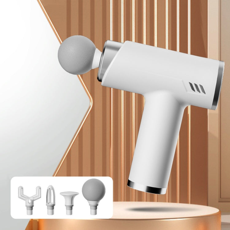 LCD Variable Frequency Silent Fascia Gun High Frequency Vibration Muscle Relaxation Massager(White) - free shipping - PMC TechLife - Order now!