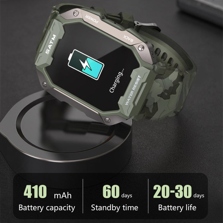 C20Plus 1.81-inch Health Monitoring Waterproof Bluetooth Call Smart Watch, Color: Camouflage Green - Smart Watches by PMC Jewellery | Online Shopping South Africa | PMC Jewellery | Buy Now Pay Later Mobicred