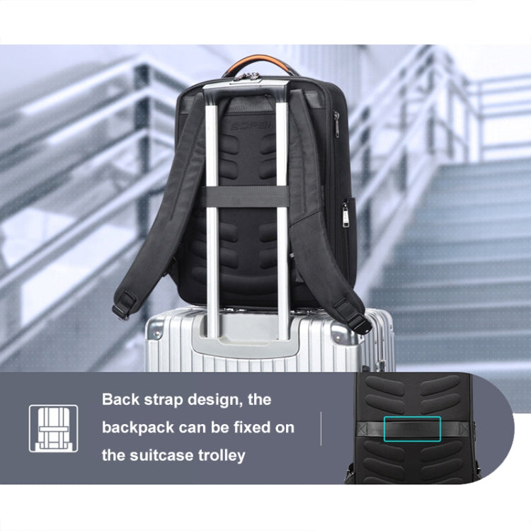 Bopai 61-19011 Large Capacity Waterproof Travel Laptop Backpack With USB+Type-C Port(Black) - Backpack by Bopai | Online Shopping South Africa | PMC Jewellery | Buy Now Pay Later Mobicred