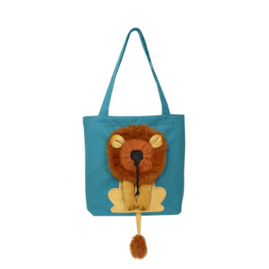 Canvas Expandable Little Lion Shape Cat Bag Small Dog Handbag, Size: Small (Lake Blue) - Pet Bags by PMC Jewellery | Online Shopping South Africa | PMC Jewellery | Buy Now Pay Later Mobicred