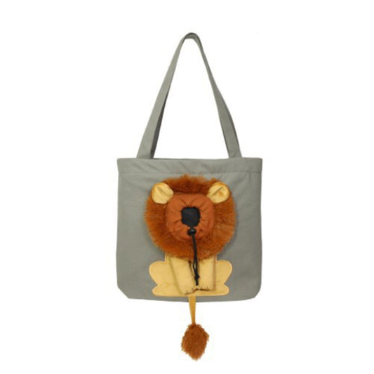 Canvas Expandable Little Lion Shape Cat Bag Small Dog Handbag, Size: Small (Dark Gray) - Pet Bags by PMC Jewellery | Online Shopping South Africa | PMC Jewellery | Buy Now Pay Later Mobicred