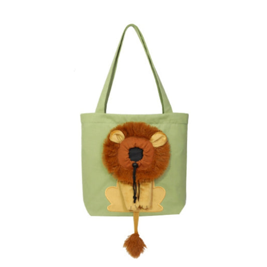 Canvas Expandable Little Lion Shape Cat Bag Small Dog Handbag, Size: Small (Light Green) - Pet Bags by PMC Jewellery | Online Shopping South Africa | PMC Jewellery | Buy Now Pay Later Mobicred