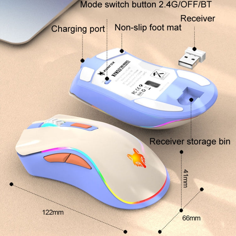 XUNSVFOX XYH52 Wireless Dual Mode Mouse Rechargeable And Silent Office Gaming Mouse(Shimmer) - free shipping - PMC Jewellery - Order now!