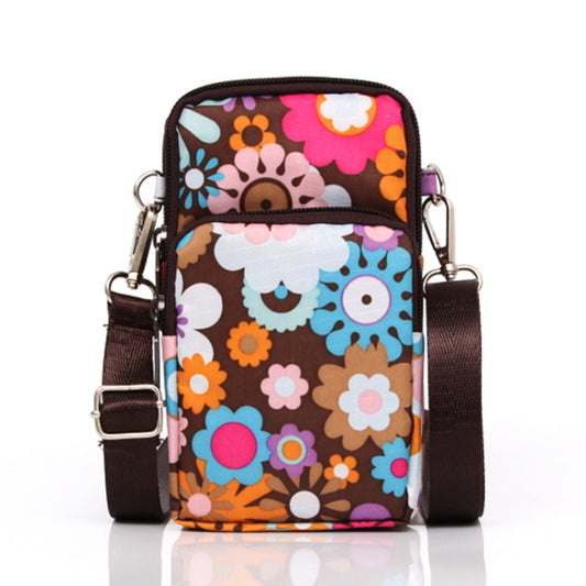 Printed Crossbody Mobile Phone Bag Mini Wallet With Arm Band, Style: Colorful Flower - Single-shoulder Bags by PMC Jewellery | Online Shopping South Africa | PMC Jewellery | Buy Now Pay Later Mobicred