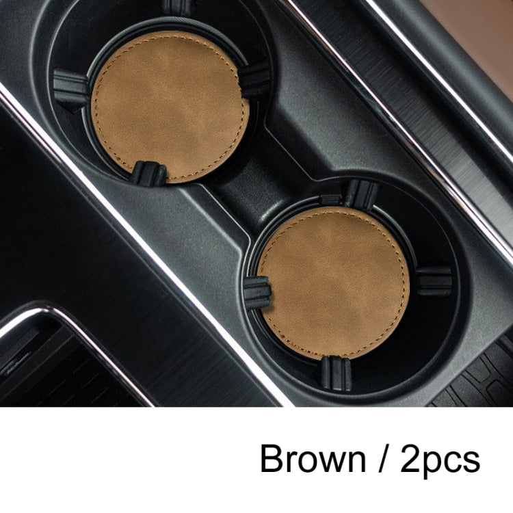 2pcs/ Set Car Suede Anti-Slip Water Coaster Car Interior Decoration(Brown) - Car Drink Holders by PMC Jewellery | Online Shopping South Africa | PMC Jewellery | Buy Now Pay Later Mobicred