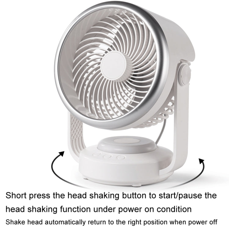 Air Circulation Fan Automatic Oscillating Head Desktop Fan With LED Light(White) - Electric Fans by PMC Jewellery | Online Shopping South Africa | PMC Jewellery | Buy Now Pay Later Mobicred