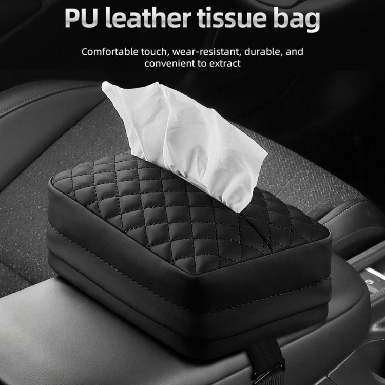 Car Sun Visor Armrest Box Back Hanging Tissue Box(Brown) - Tissue Boxes by PMC Jewellery | Online Shopping South Africa | PMC Jewellery | Buy Now Pay Later Mobicred