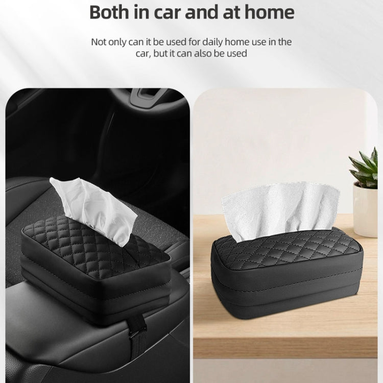 Car Sun Visor Armrest Box Back Hanging Tissue Box(Brown) - Tissue Boxes by PMC Jewellery | Online Shopping South Africa | PMC Jewellery | Buy Now Pay Later Mobicred