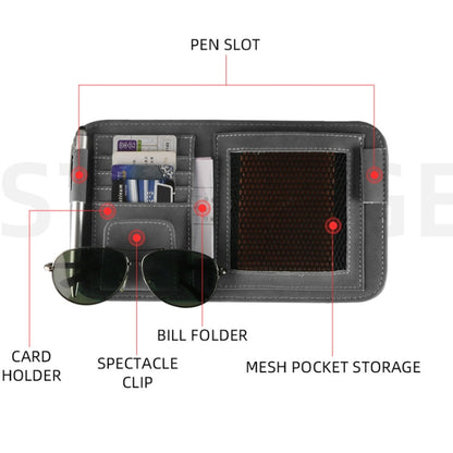 Car Sun Visor Bill Holder Glasses Clip Storage Bag(Grey) - Sunglasses & Glasses Clips by PMC Jewellery | Online Shopping South Africa | PMC Jewellery | Buy Now Pay Later Mobicred