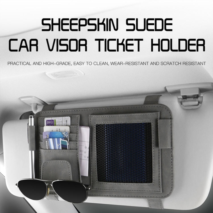 Car Sun Visor Bill Holder Glasses Clip Storage Bag(Grey) - Sunglasses & Glasses Clips by PMC Jewellery | Online Shopping South Africa | PMC Jewellery | Buy Now Pay Later Mobicred