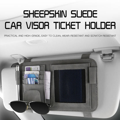 Car Sun Visor Bill Holder Glasses Clip Storage Bag(Grey) - Sunglasses & Glasses Clips by PMC Jewellery | Online Shopping South Africa | PMC Jewellery | Buy Now Pay Later Mobicred