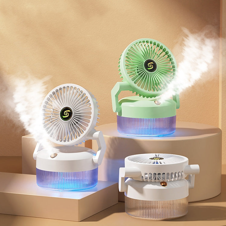 USB Charging Folding Desktop Spray Humidification Fan with Night Light(Green) - Electric Fans by PMC Jewellery | Online Shopping South Africa | PMC Jewellery | Buy Now Pay Later Mobicred