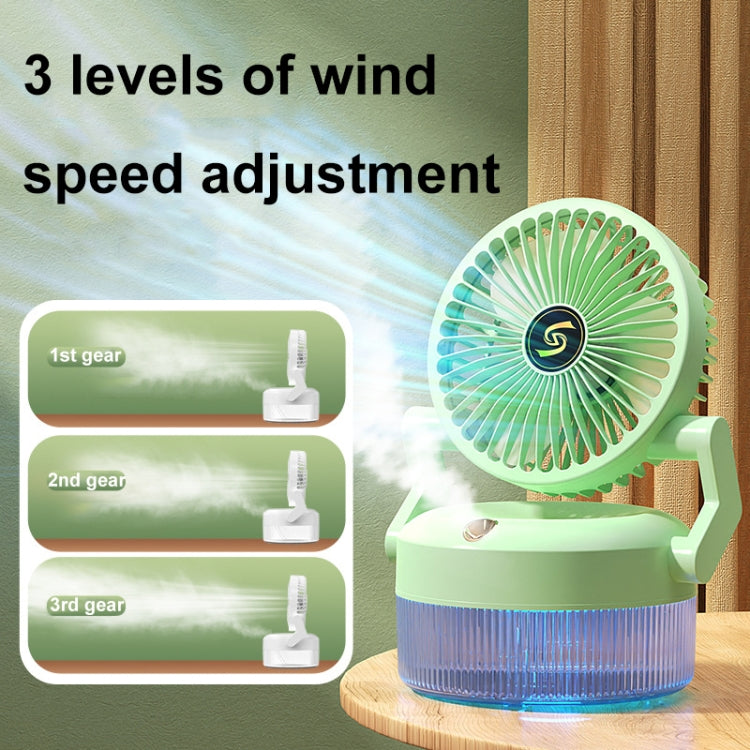 USB Charging Folding Desktop Spray Humidification Fan with Night Light(Green) - Electric Fans by PMC Jewellery | Online Shopping South Africa | PMC Jewellery | Buy Now Pay Later Mobicred