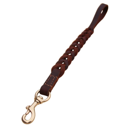 1.8x50cm Leather Pet Leash Short Pull Rope Dog Chain(Coffee) - Leashes & Chest Strap by PMC Jewellery | Online Shopping South Africa | PMC Jewellery | Buy Now Pay Later Mobicred