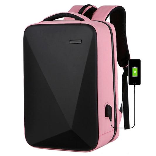 16 inch Large Capacity Password Lock Anti-Theft Laptop Backpack With USB Port(Pink) - Backpack by PMC Jewellery | Online Shopping South Africa | PMC Jewellery | Buy Now Pay Later Mobicred