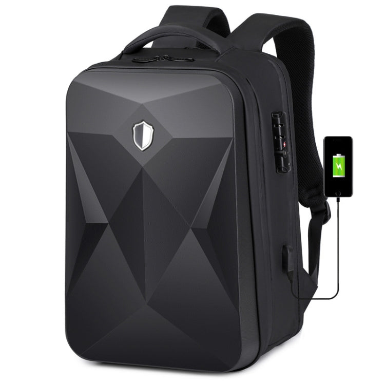 17 inch Password Lock Large Capacity Waterproof Laptop Backpack with USB Port(Black) - Backpack by PMC Jewellery | Online Shopping South Africa | PMC Jewellery | Buy Now Pay Later Mobicred