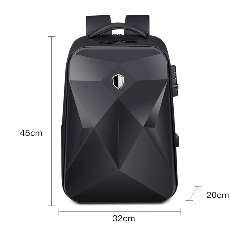 17 inch Password Lock Large Capacity Waterproof Laptop Backpack with USB Port(Dark Gray) - free shipping - PMC Jewellery - Order now!