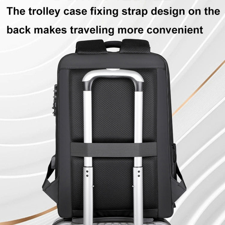 17 inch Password Lock Large Capacity Waterproof Laptop Backpack with USB Port(Dark Gray) - free shipping - PMC Jewellery - Order now!