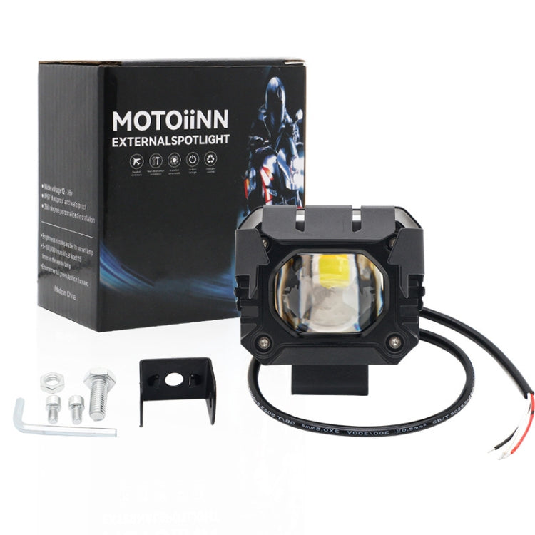 Motorcycle Strong Light With Lens Spotlight Electrical Bike Conversion Spotlight Paving Light(White And Yellow Dual Light) - Headlights by PMC Jewellery | Online Shopping South Africa | PMC Jewellery | Buy Now Pay Later Mobicred