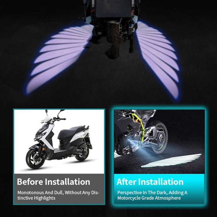 1pair Motorcycle Angel Wings Welcome Light LED Chassis Modified Wings Projector Light(Blue) - Decorative Lights by PMC Jewellery | Online Shopping South Africa | PMC Jewellery | Buy Now Pay Later Mobicred