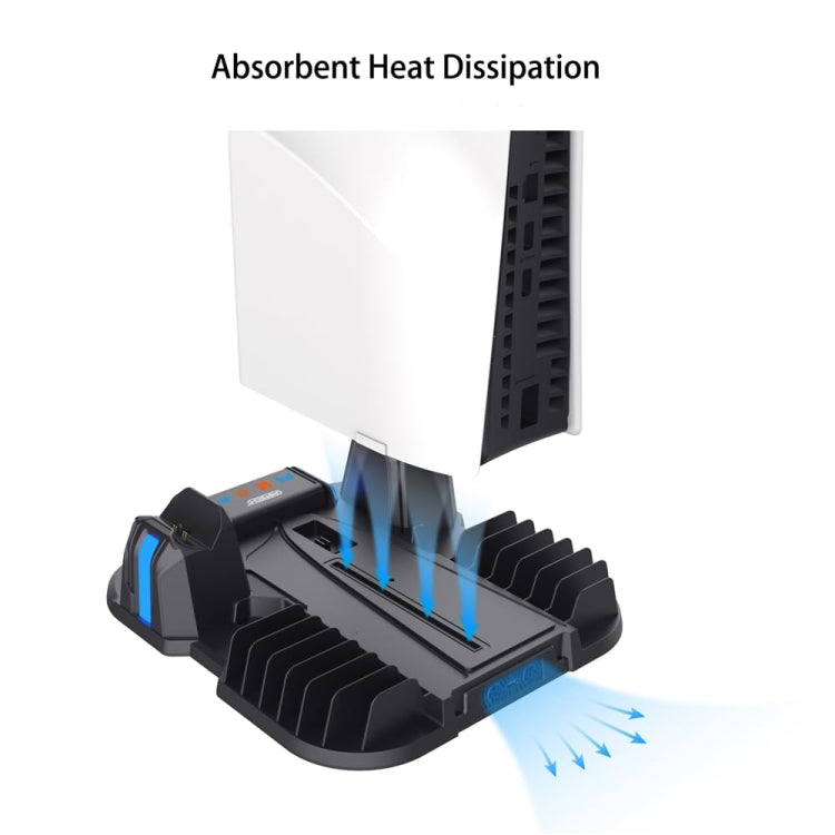 For Sony PS5 Slim PGTECH GP-521 Handle Charging Base Host Cooling Rack With Disc Rack(White) - free shipping - PMC Jewellery - Order now!