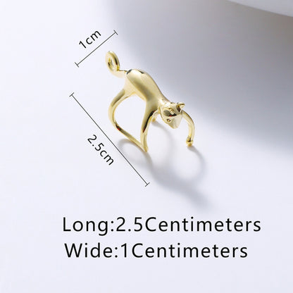 Cute Cats Earrings Ladies No Ear Hole Eared Bone Clip(Silver Model 1) - Stud Earrings & Earrings by PMC Jewellery | Online Shopping South Africa | PMC Jewellery | Buy Now Pay Later Mobicred