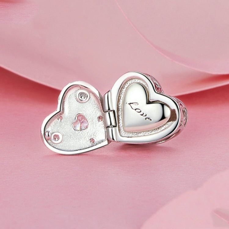 S925 Sterling Silver Platinum-plated Valentine Day Love Opening Closing DIY Beads(BSC973) - Jewelry Accessories by PMC Jewellery | Online Shopping South Africa | PMC Jewellery | Buy Now Pay Later Mobicred