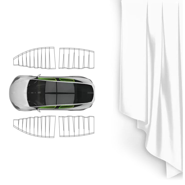 For Tesla Model Y 4pcs White Car Side Window Privacy Sun Protection Curtain - Window Foils & Solar Protection by PMC Jewellery | Online Shopping South Africa | PMC Jewellery | Buy Now Pay Later Mobicred