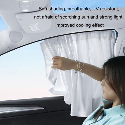 For Tesla Model Y 4pcs White Car Side Window Privacy Sun Protection Curtain - Window Foils & Solar Protection by PMC Jewellery | Online Shopping South Africa | PMC Jewellery | Buy Now Pay Later Mobicred