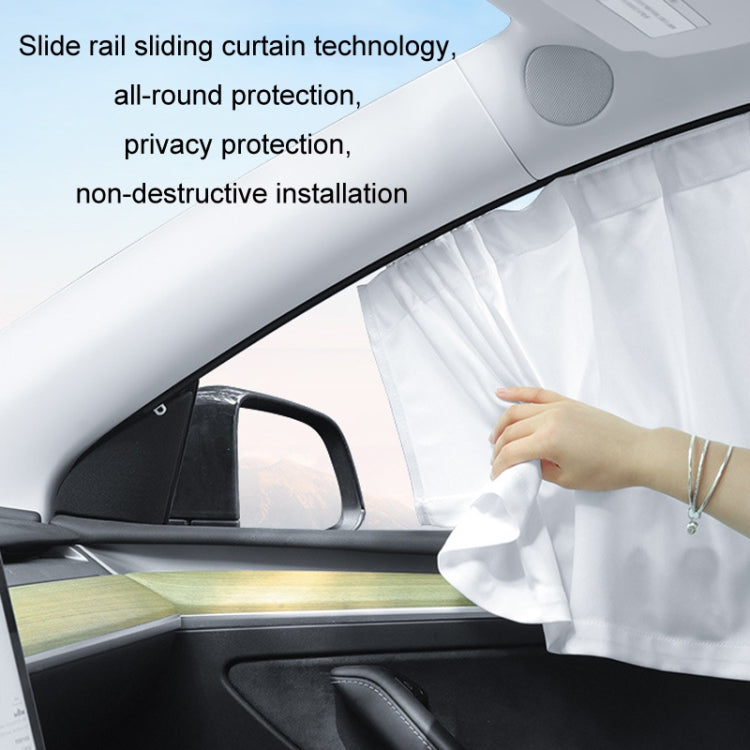 For Tesla Model Y 4pcs White Car Side Window Privacy Sun Protection Curtain - Window Foils & Solar Protection by PMC Jewellery | Online Shopping South Africa | PMC Jewellery | Buy Now Pay Later Mobicred