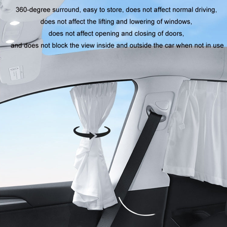 For Tesla Model Y 4pcs White Car Side Window Privacy Sun Protection Curtain - Window Foils & Solar Protection by PMC Jewellery | Online Shopping South Africa | PMC Jewellery | Buy Now Pay Later Mobicred