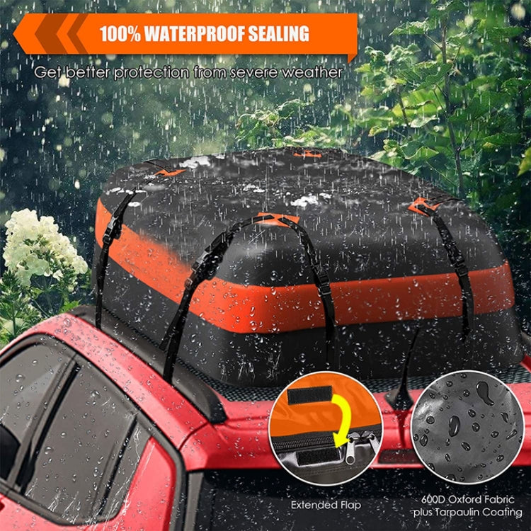 15 Cubic Feet Waterproof Car Roof Storage Luggage Bag(Black) - Roof Racks by PMC Jewellery | Online Shopping South Africa | PMC Jewellery | Buy Now Pay Later Mobicred