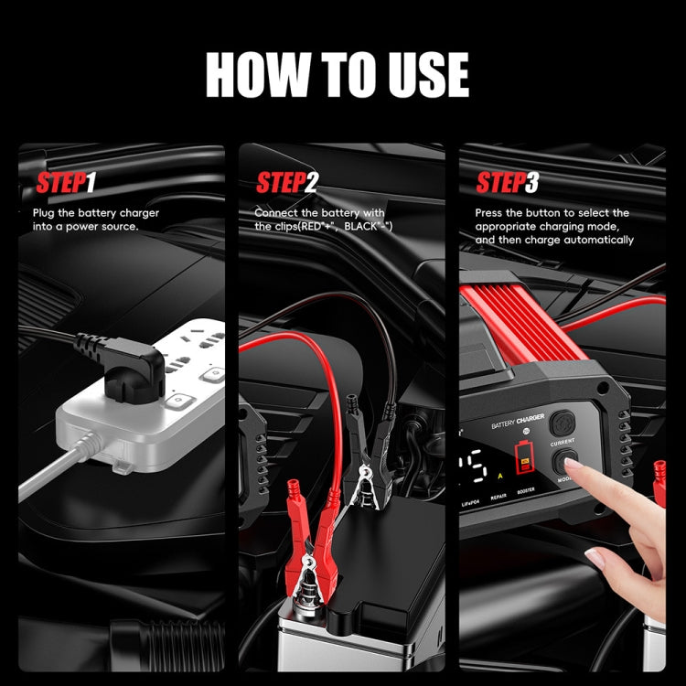 FOXSUR 25A 12V/24V Portable High-Power Car Ship Motorcycle Charger(US Plug) - free shipping - PMC TechLife - Order now!