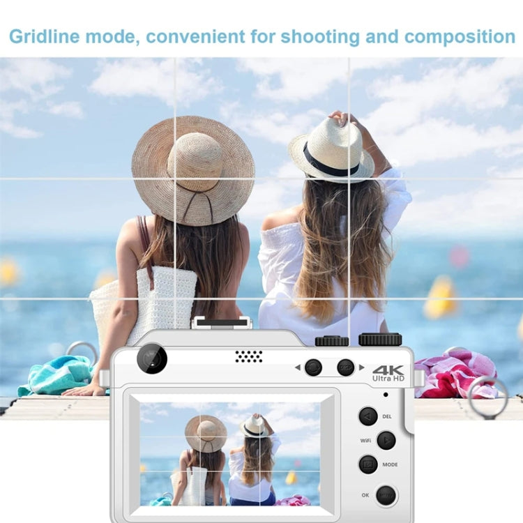 3-Inch Display Digital Camera Dual Front And Rear Cameras 48MP, 18x Digital Zoom 4K HD Camcorder(White) - Video Cameras by PMC Jewellery | Online Shopping South Africa | PMC Jewellery | Buy Now Pay Later Mobicred