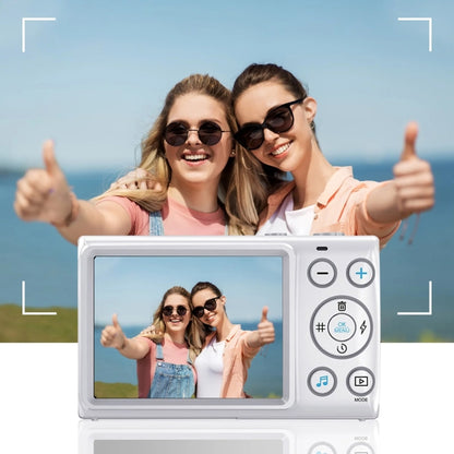 2.8-Inch Display Digital Camera 64MP 4K HD Camcorder With 18x Digital Zoom(White) - Video Cameras by PMC Jewellery | Online Shopping South Africa | PMC Jewellery | Buy Now Pay Later Mobicred