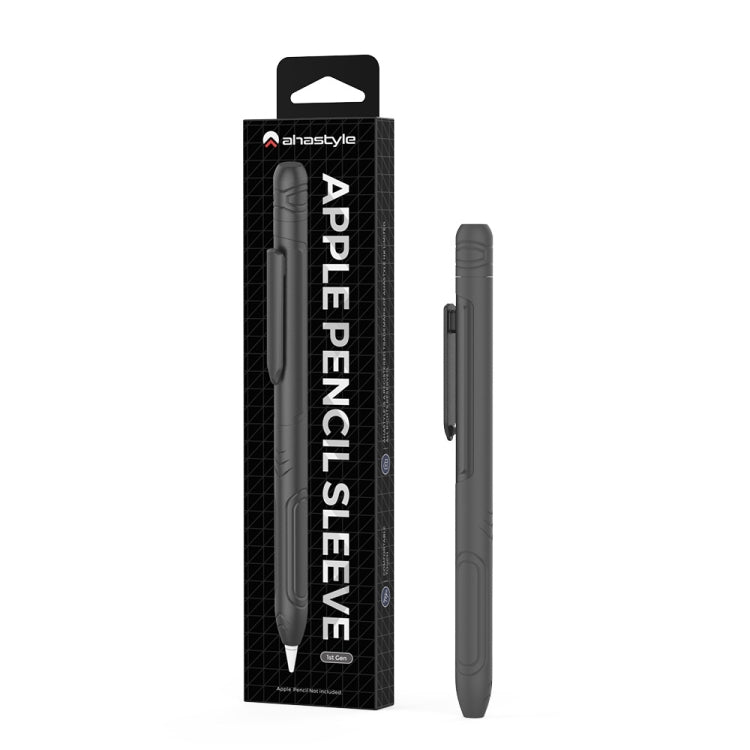 For Apple Pencil 1 AhaStyle PT141 Triple Defense Pen Clip Silicone Protective Case(Wine Red) - Pencil Accessories by AhaStyle | Online Shopping South Africa | PMC Jewellery | Buy Now Pay Later Mobicred