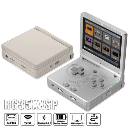 ANBERNIC RG35XXSP 3.5'' IPS Screen Flip Handheld Console Linux System WIFI Retro Video Game Player  64G(Grey) - Pocket Console by ANBERNIC | Online Shopping South Africa | PMC Jewellery | Buy Now Pay Later Mobicred