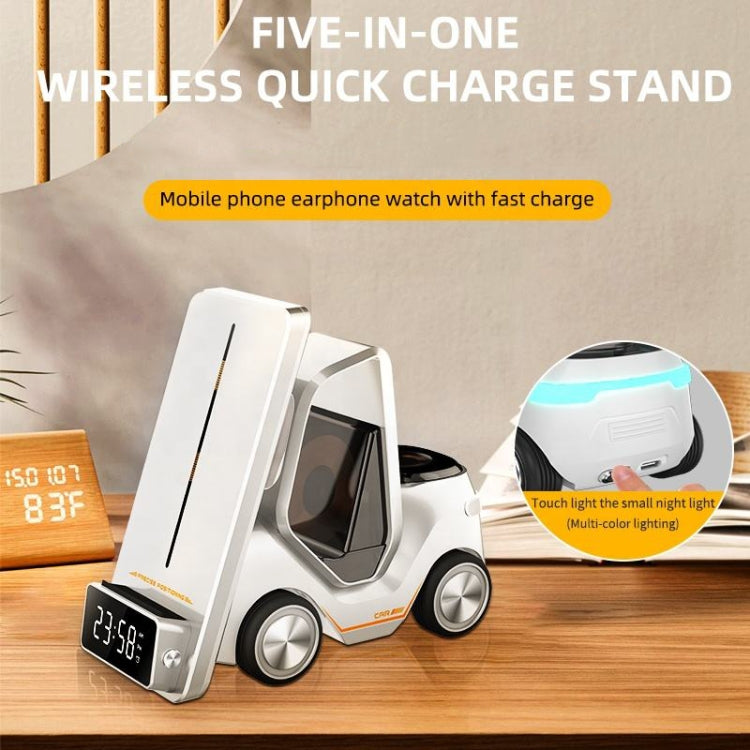 T20 5-in-1 Car-shaped Desktop Alarm Clock Wireless Charger with Atmosphere Light(Orange) - Wireless Charger by PMC Jewellery | Online Shopping South Africa | PMC Jewellery | Buy Now Pay Later Mobicred