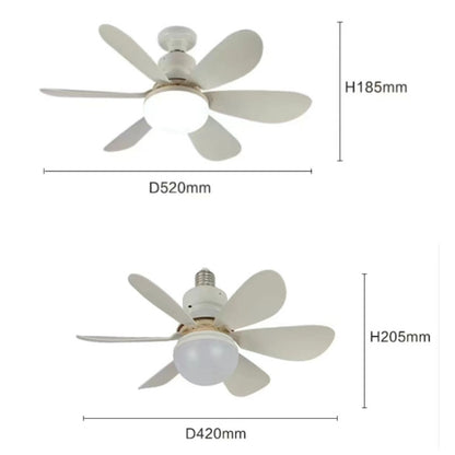 Home Small Fan Light E27 Snail Mouth Suspension Fan Lamp, Size: 420x205mm 30W Matcha Green(Remote Control Without Base) - Electric Fans by PMC Jewellery | Online Shopping South Africa | PMC Jewellery | Buy Now Pay Later Mobicred