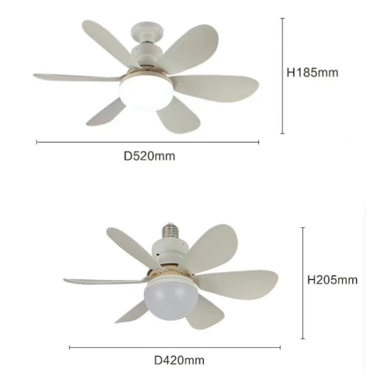 Home Small Fan Light E27 Snail Mouth Suspension Fan Lamp, Size: 420x205mm 30W Multi-color(Remote Control Without Base) - Electric Fans by PMC Jewellery | Online Shopping South Africa | PMC Jewellery | Buy Now Pay Later Mobicred