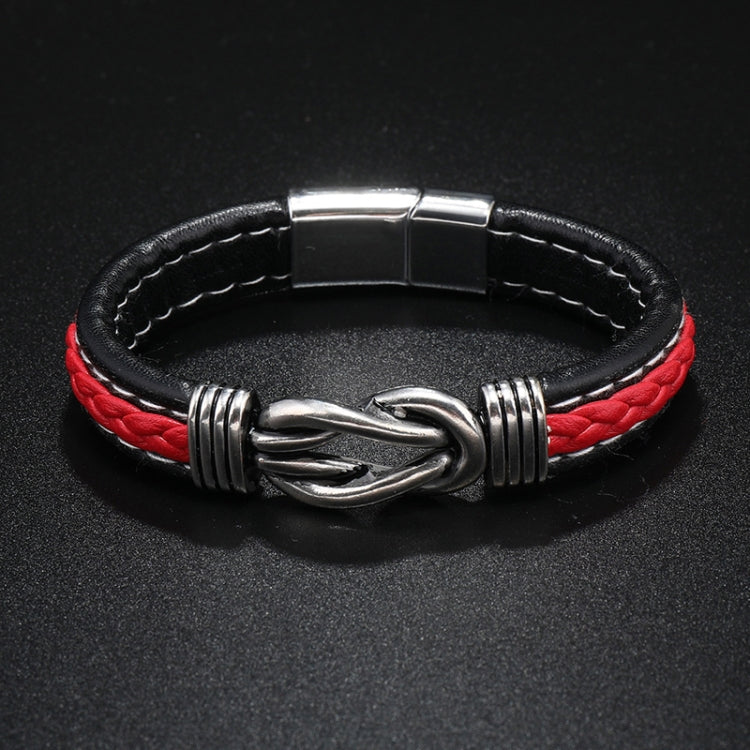 Simple Alloy Magnetic Clasp Leather Bracelet Personalized Braided Bracelet, Style: Black 21cm - Bracelets by PMC Jewellery | Online Shopping South Africa | PMC Jewellery | Buy Now Pay Later Mobicred