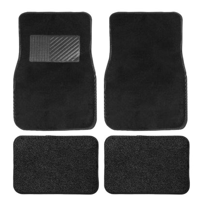 4pcs /Set Universal Car Foot Mats PVC Flocking Pads(Black) - Floor Mats by PMC Jewellery | Online Shopping South Africa | PMC Jewellery | Buy Now Pay Later Mobicred