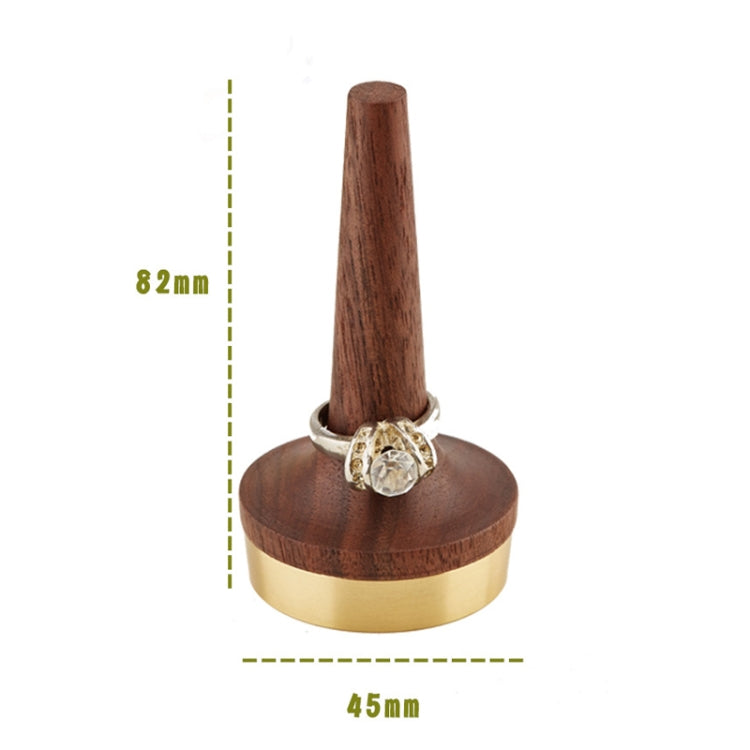 Black Walnut Wood With Brass Stand Ring Holder For Jewelry - Jewelry Storages by PMC Jewellery | Online Shopping South Africa | PMC Jewellery | Buy Now Pay Later Mobicred