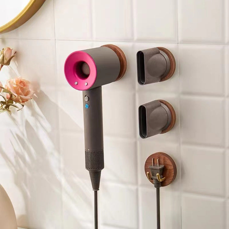 For Dyson Hair Dryer Plug Walnut Wall-mounted Storage Rack Wooden Shelf - For Dyson Accessories by PMC Jewellery | Online Shopping South Africa | PMC Jewellery | Buy Now Pay Later Mobicred