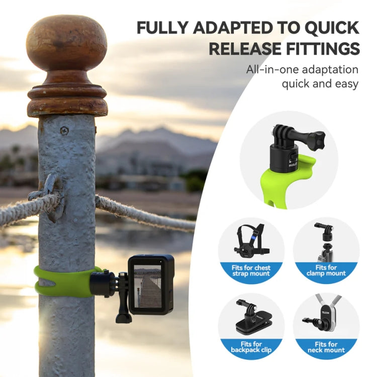 TELESIN TLQ-005 Elastic Quick Release Stand Multi-functional Fixed Silicone Strap Accessories(Black) - Holder by TELESIN | Online Shopping South Africa | PMC TechLife | Buy Now Pay Later Mobicred