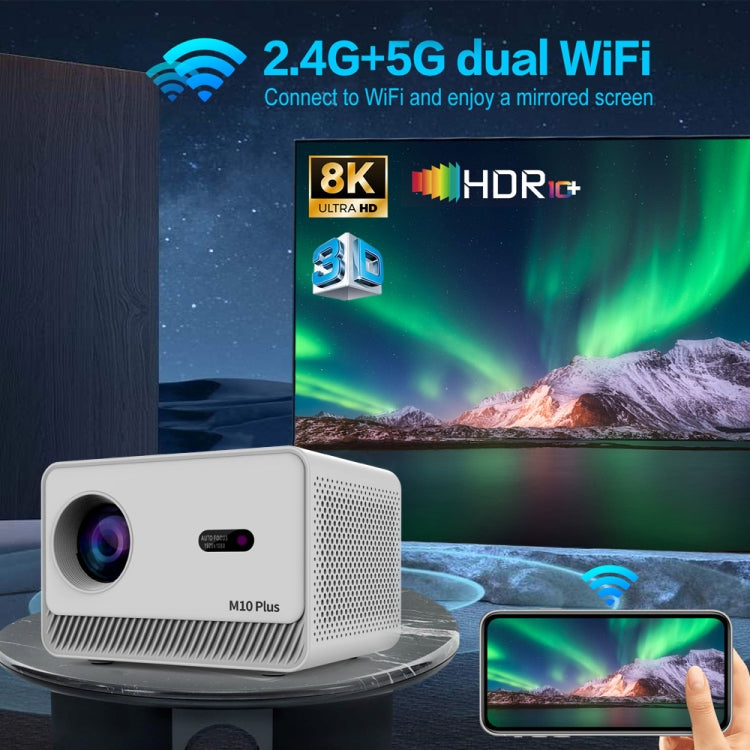 M10 Plus 1280x720P Projector 2.4G / 5G WIFI Bluetooth 5.2 Android 11 System Home Cinema US Plug - Mini Projector by PMC Jewellery | Online Shopping South Africa | PMC Jewellery | Buy Now Pay Later Mobicred