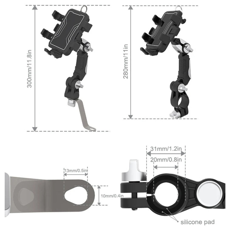 Motorcycle Bicycle Outdoor Cycling Navigation Phone Holder, Style: Handlebage Bracket - Holder by PMC Jewellery | Online Shopping South Africa | PMC Jewellery | Buy Now Pay Later Mobicred