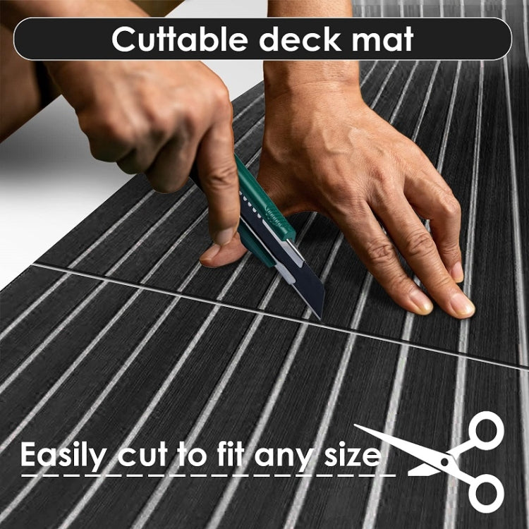 240x60x0.6cm Black White Yacht Imitation Teak Anti-Slip Deck EVA Mat - Floor Mats by PMC Jewellery | Online Shopping South Africa | PMC Jewellery | Buy Now Pay Later Mobicred